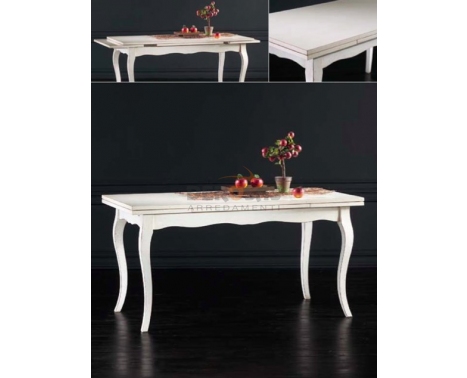 Tavolo laccato bianco anticato